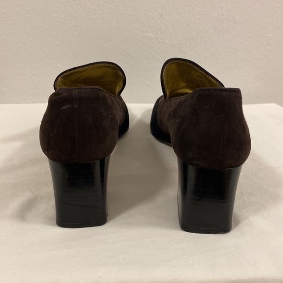 Isaac Misrachi chunky loafer heel, size 8.5, brown and black - Picture 5 of 12